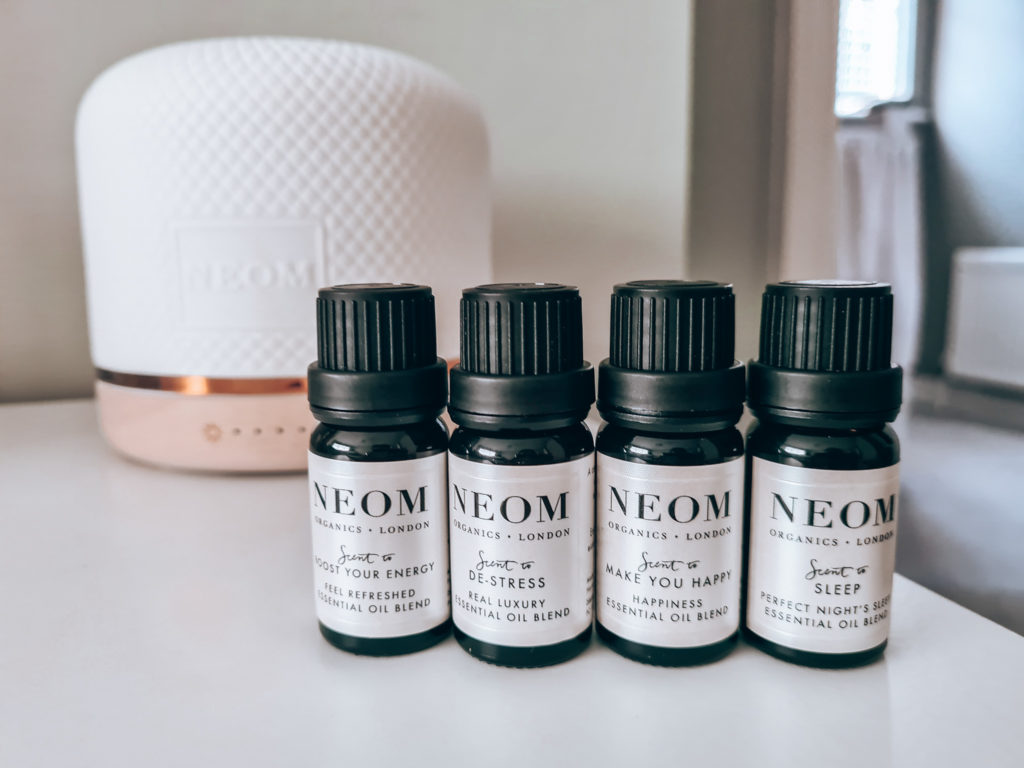 neom essential oil diffuser and essential oil blends